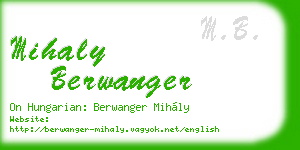 mihaly berwanger business card